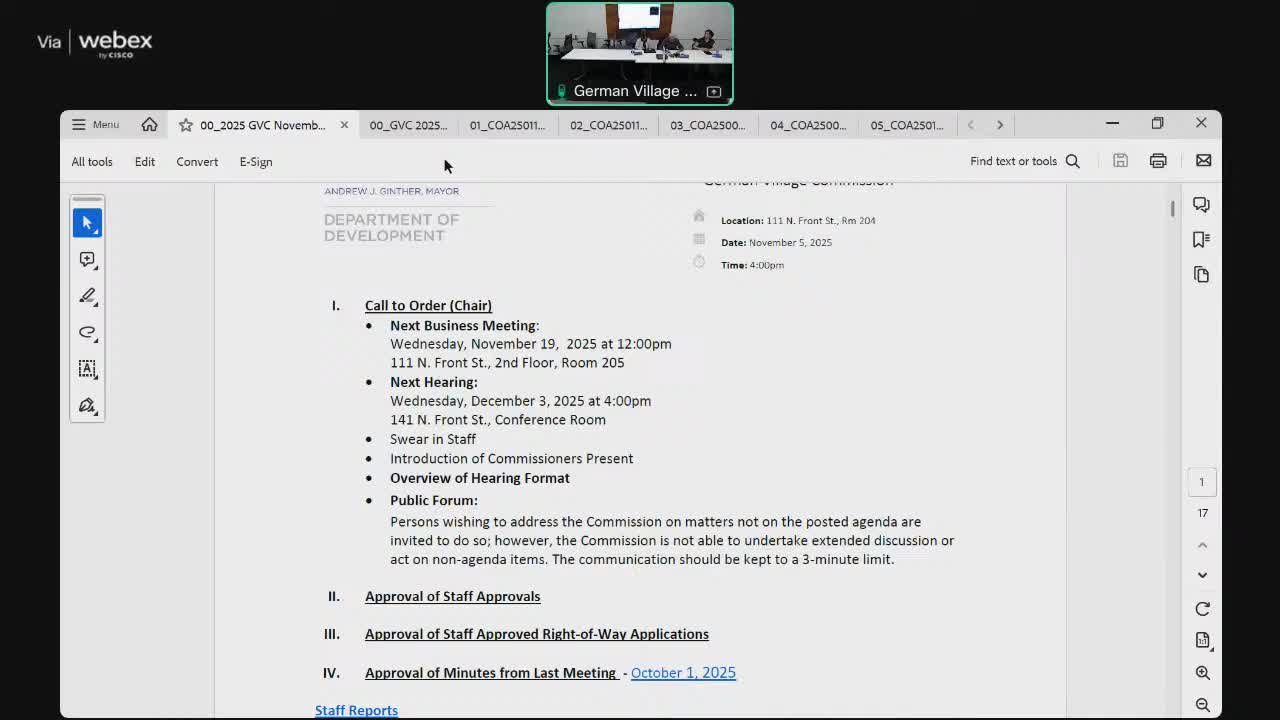 Votes at a glance: German Village Commission approves staff approvals, multiple COAs and splits a major application
