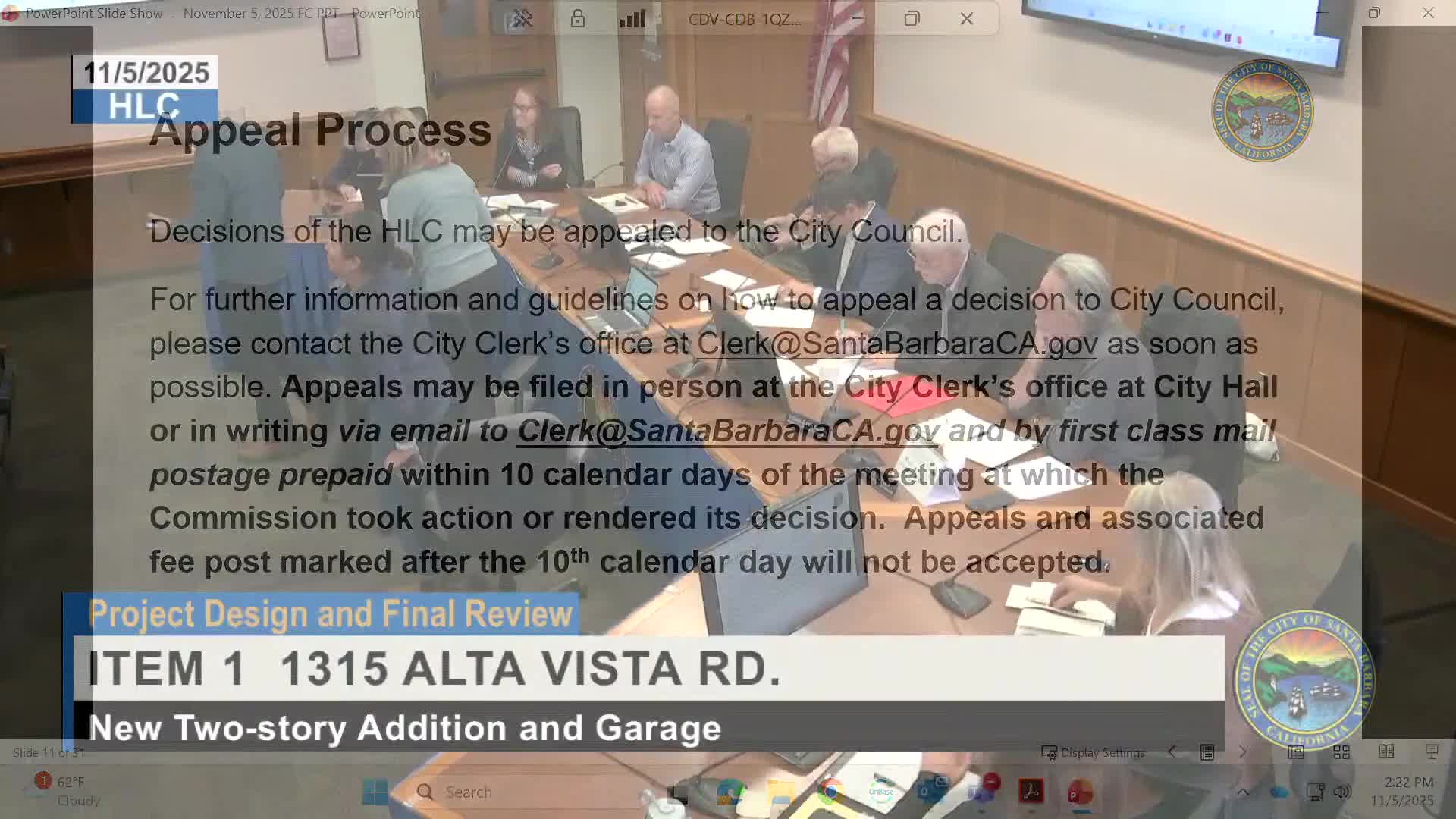 Commission continues 2321 East Islay ADU, asks applicant for driveway, gate and color revisions