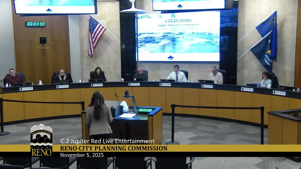 Planning Commission approves Jupiter Red late‑night live‑entertainment permit with conditions after neighborhood noise concerns