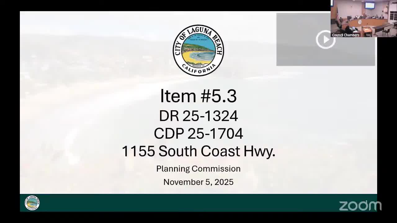 Planning commission approves small mixed‑use remodel at 1155 South Coast Highway