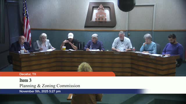 Decatur planning commission approves minutes, grants several 30‑day continuances and signs off on three final plats