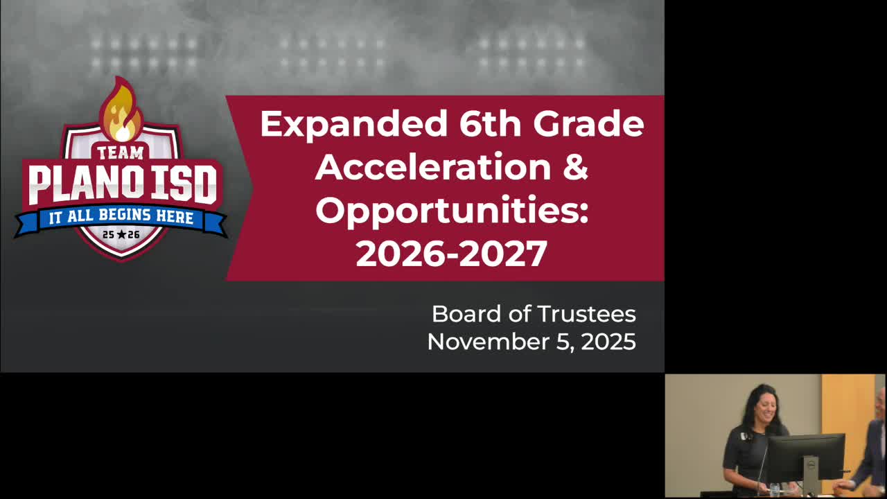 Plano ISD outlines 2026'027 sixth-grade acceleration plan: ELA/Math labs, electives and Future Ready course
