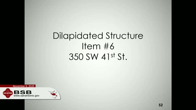 Board continues case at 350 Southwest 41 after owner pledges repairs, requests time to secure financing