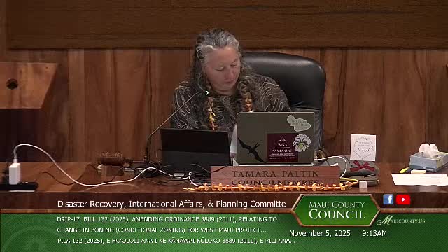 Maui committee advances Pulelehua zoning amendment amid water and wage concerns