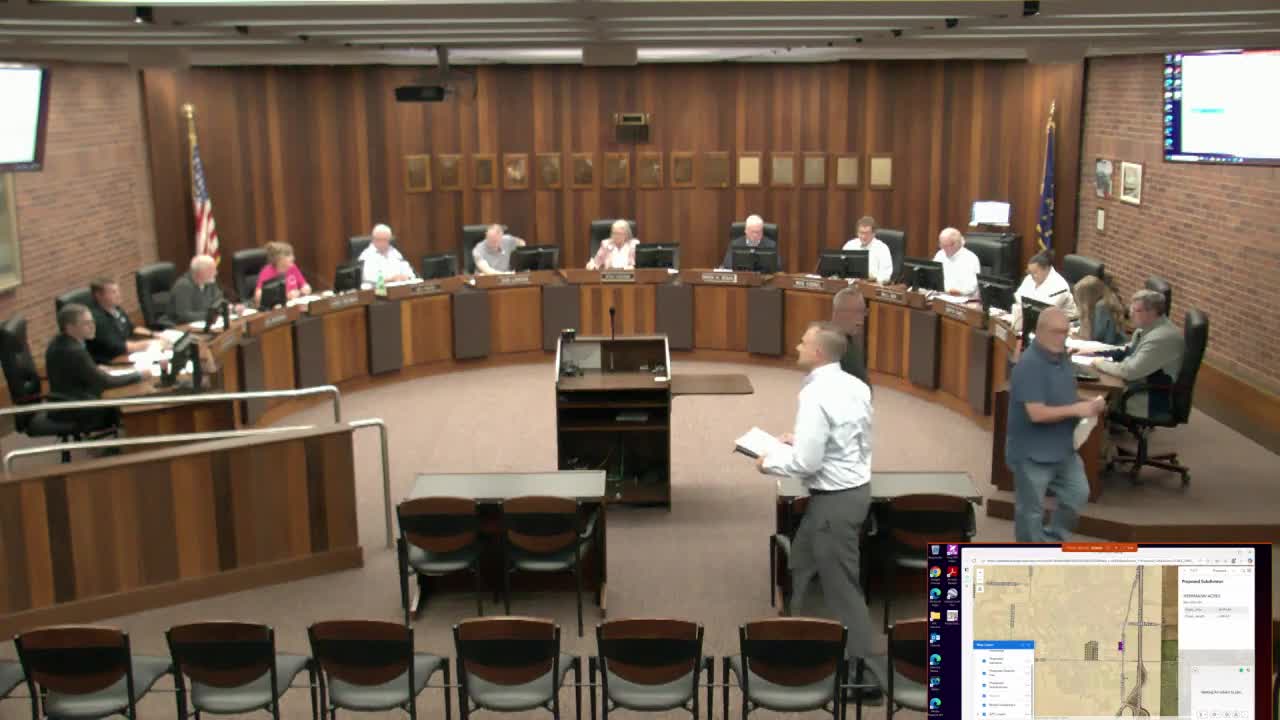 Plan commission approves Herman Acres plat, grants sidewalk waiver and two one‑year subdivision extensions