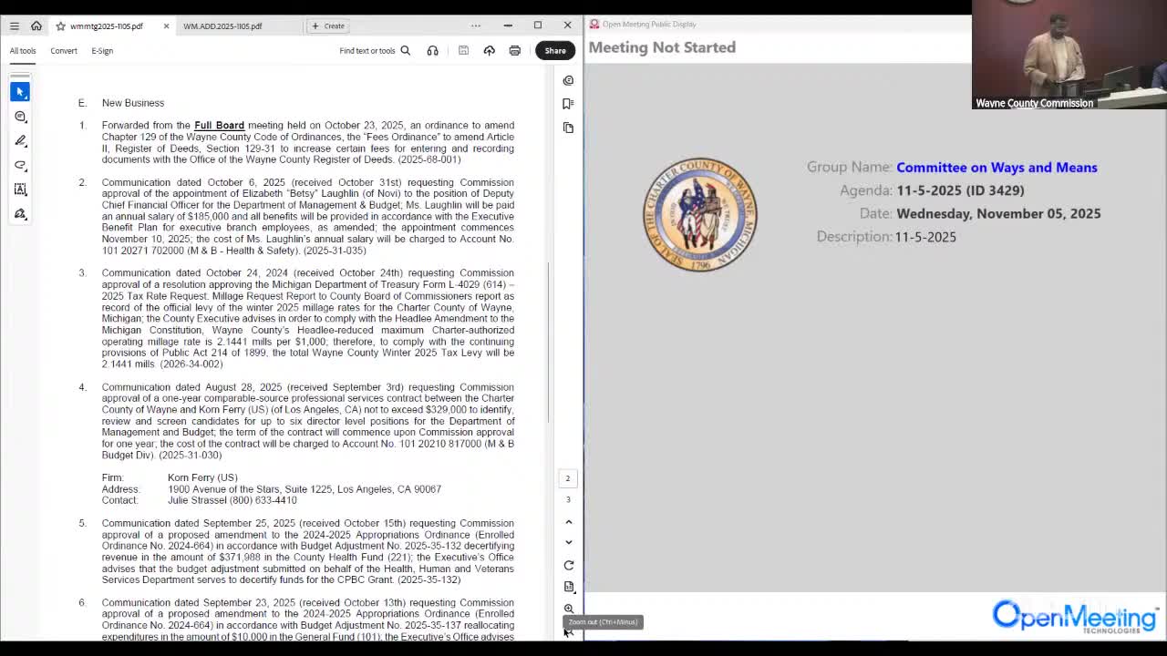 Wayne County committee recommends $30 recording fee increase for Register of Deeds to cover a projected $2.5M shortfall
