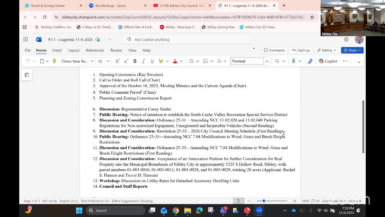 Public hearing opens on South Cache Valley Recreation special service district; city attorney clarifies tax and borrowing steps