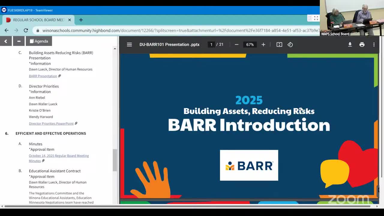 Blue Cross funds three-year BARR pilot at Winona High; board seeks data on integration with MTSS/AVID