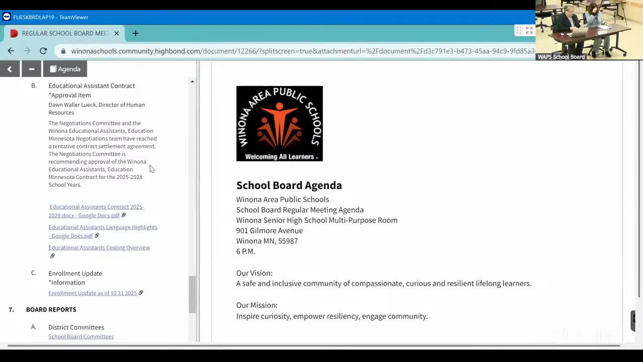 Board approves three-year education-assistant contract with longevity and retirement provisions