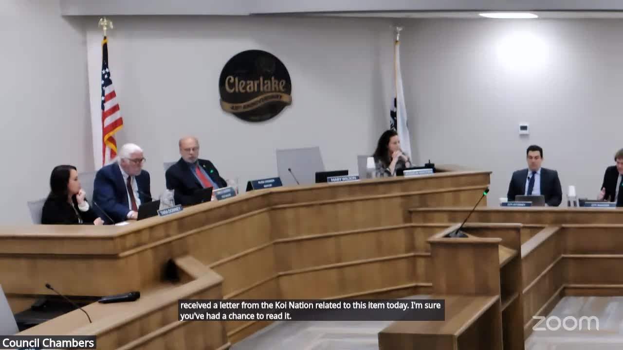 Clearlake council approves naming two streets for Burns Valley complex; staff and motion record differ on north–south name