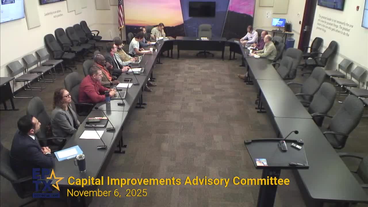 Capital Improvements Advisory Committee approves El Paso Water's semiannual impact-fee report; staff to implement SB14 credit process