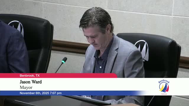 Benbrook council unanimously accepts finance and investment reports, adopts investment policy and approves $1.25M transfer for municipal complex