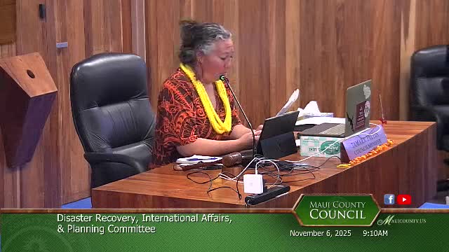 Maui County committee advances Maui Island and community‑plan amendments for Kahului ‘Ho‘onani Village,’ defers zoning decision