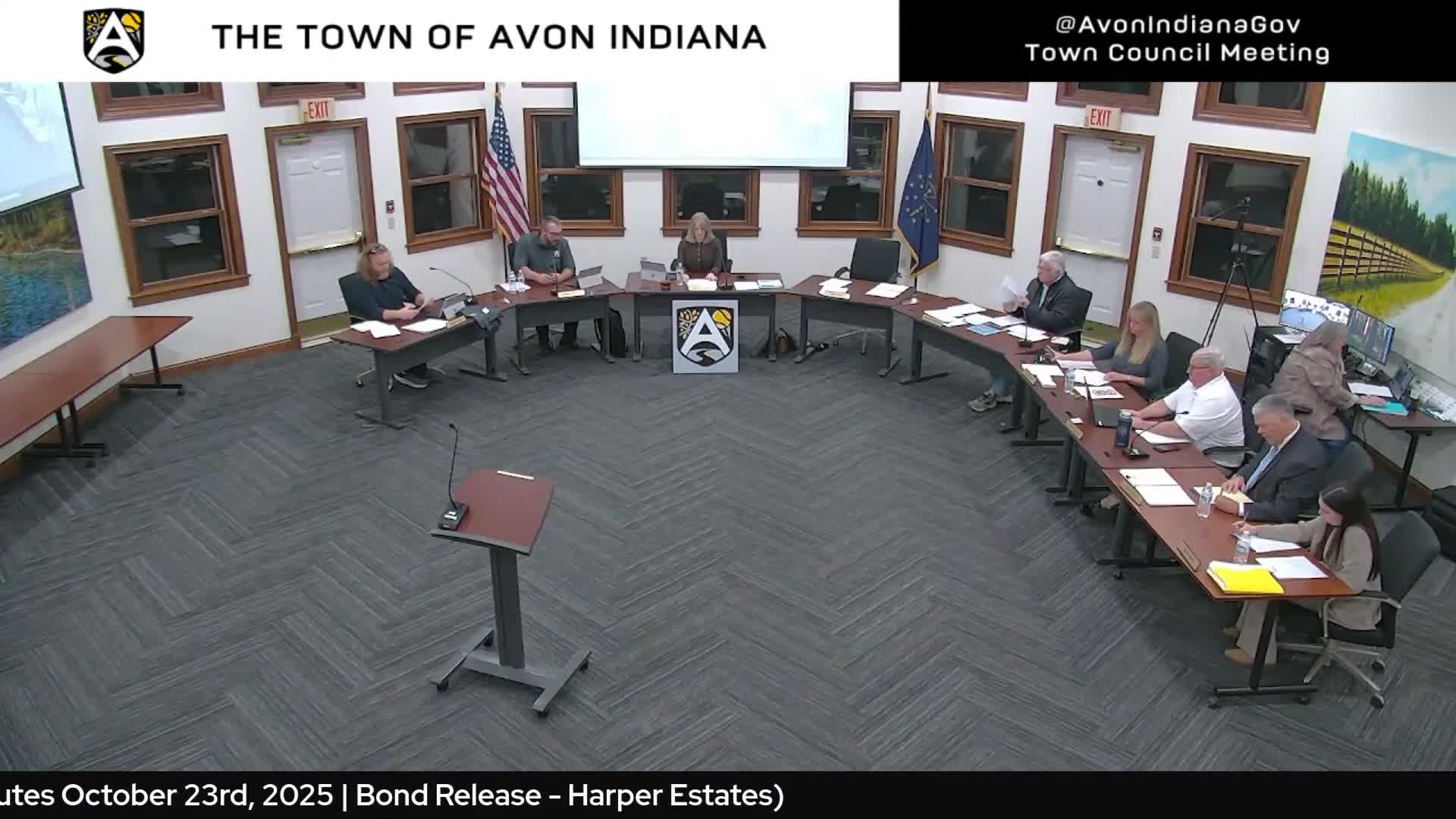 Avon council approves consent agenda, vehicle purchases, digitizing contracts, accepts school land donation; several routine motions pass unanimously