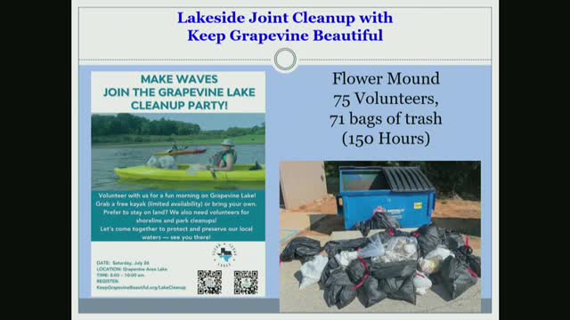 Keep Flower Mound Beautiful reports thousands of volunteer hours, recycling totals and $270,000 TxDOT award eligibility