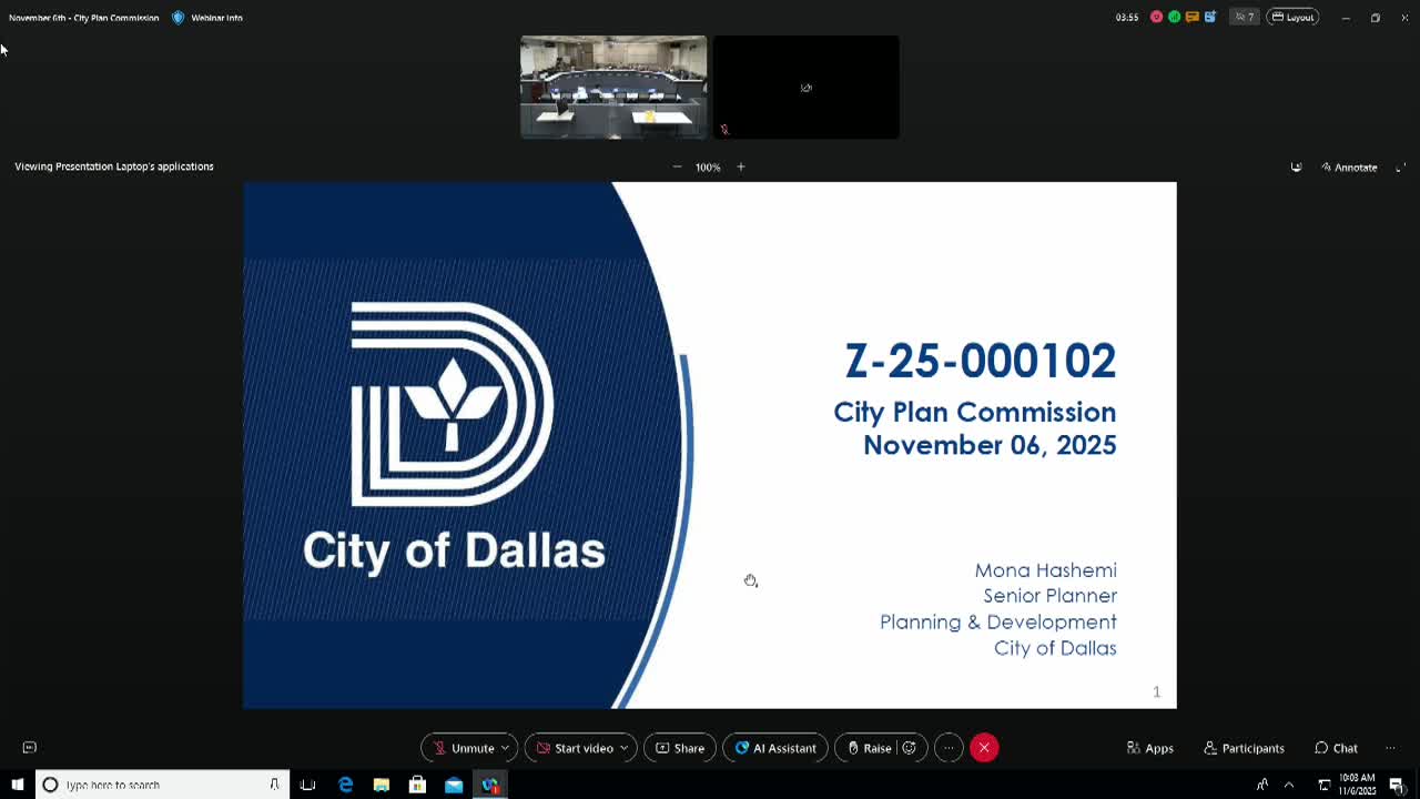 City planning commission backs new mixed‑use PD on Spring Avenue in South Dallas Bay Park