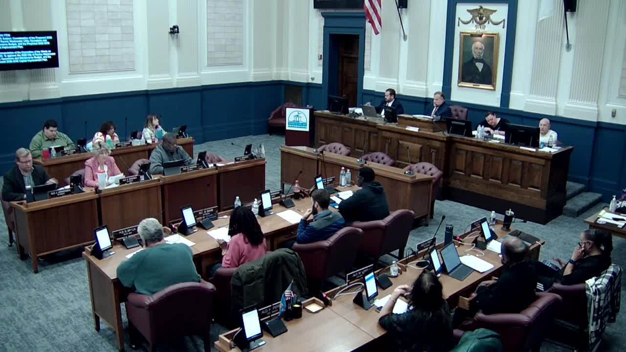 Council discusses proposed 2026 sewer-rate increases; roll call not recorded in transcript
