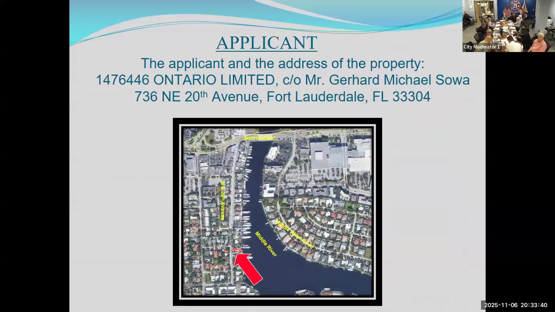 Neighbors oppose large dock extension request at 736 NE 20th; board vote unclear in transcript