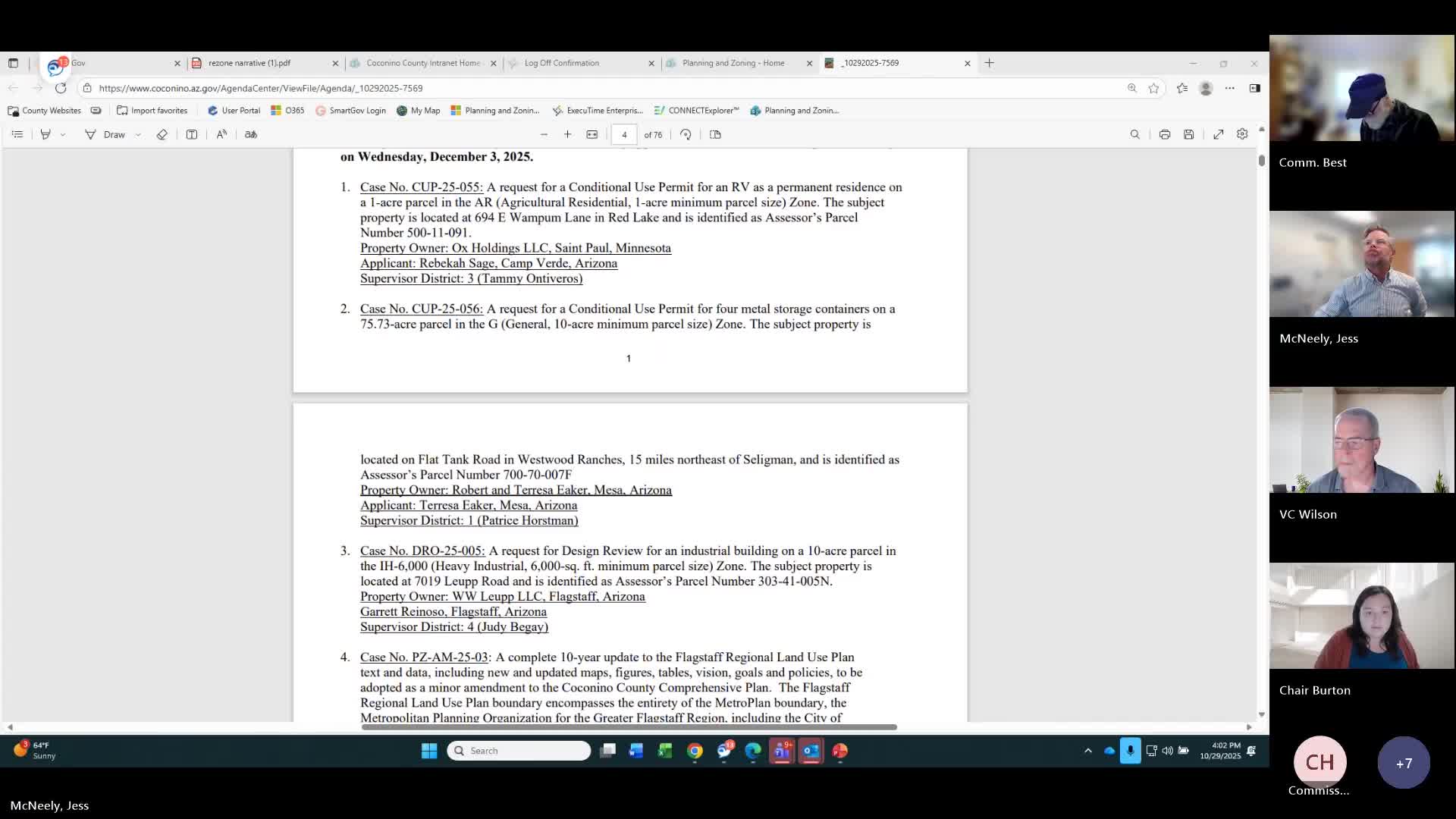Commission previews several development cases in study session: RV residence, storage containers, manufacturing warehouse