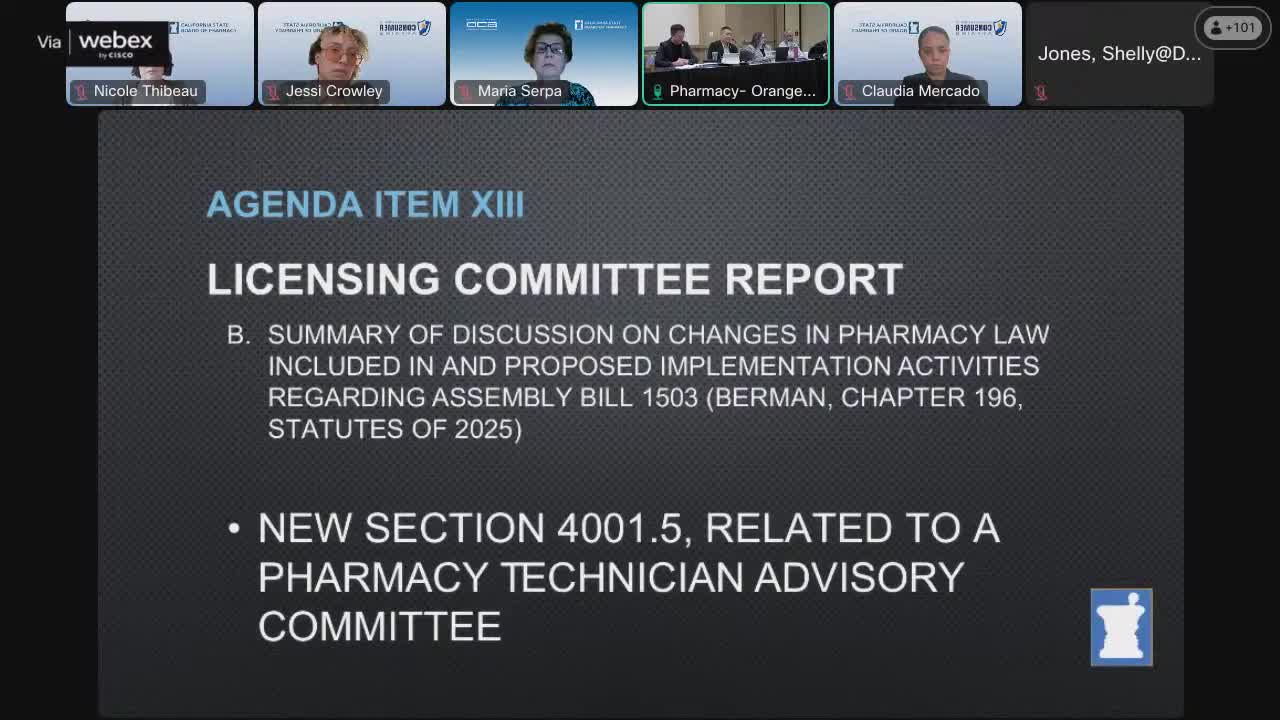 California Board of Pharmacy begins multiple rulemakings, approves policy shifts under AB 1503