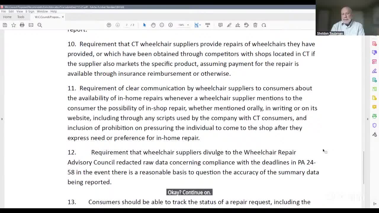 Advisory council presses for auditing after vendor's repair-timeliness data raise doubts