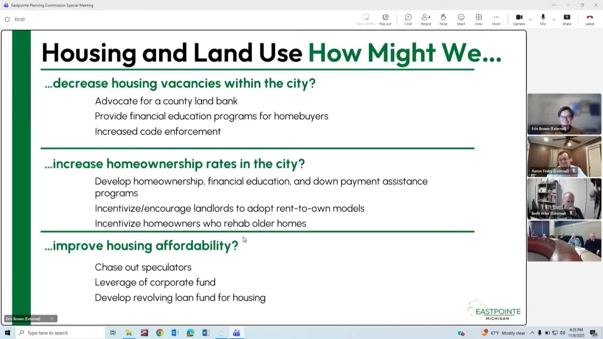 Consultants report housing and land-use priorities for Eastpointe master plan