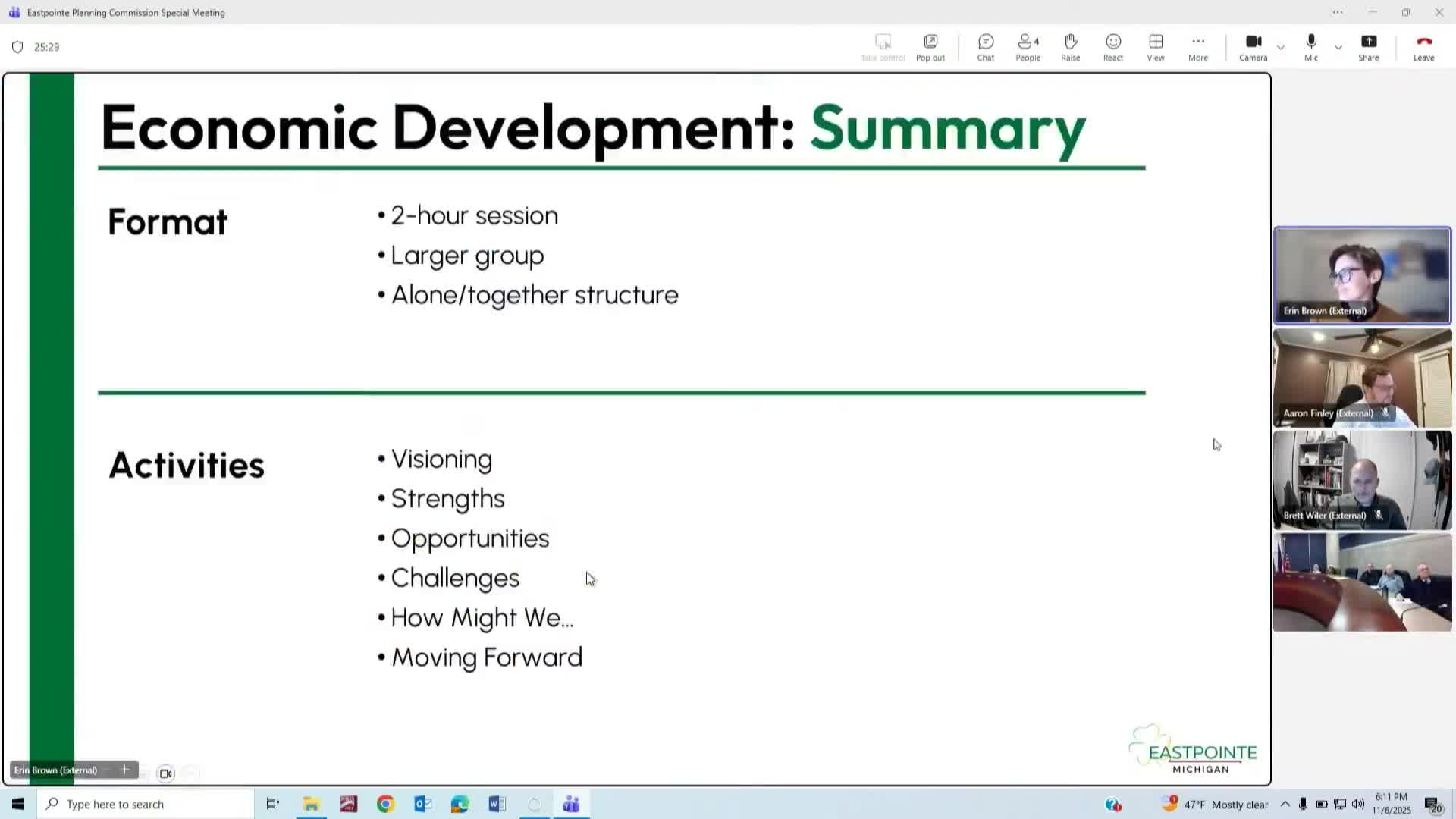 Eastpointe consultants summarize economic-development workshop priorities