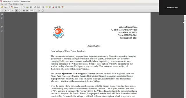 Committee reviews purchases, dispatch billing, cross‑connection inspections and other vendor items