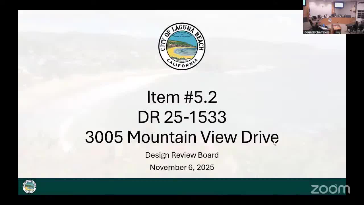 Board approves pool and spa at 3005 Mountain View Drive with requirement for equipment shroud
