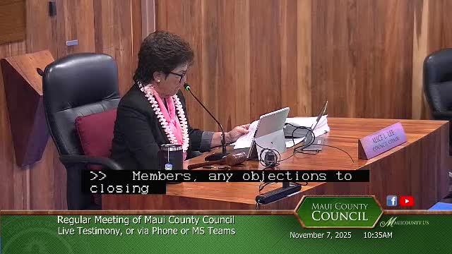 Maui Council splits enterprise‑zone request after tie vote; Greater Maui zone approved, Napili deferred