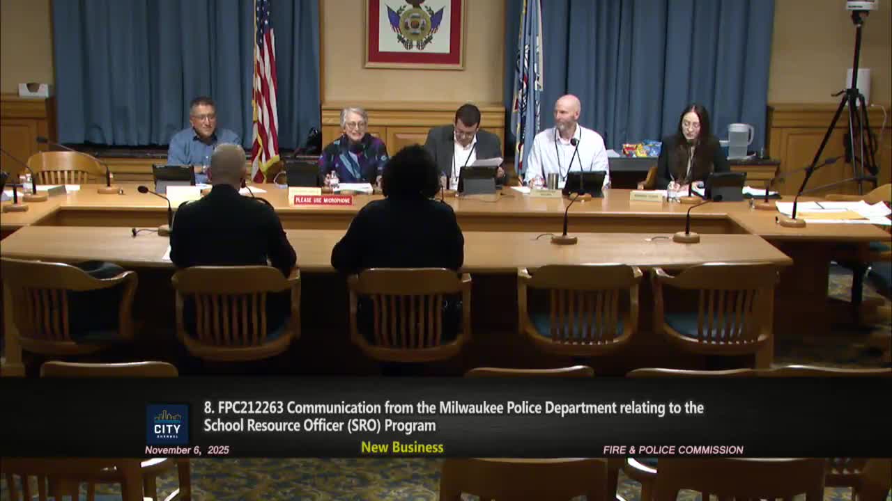 MPD describes SRO rollout to FPC: 33 officers, NASRO training, recovered firearms and planned parent outreach