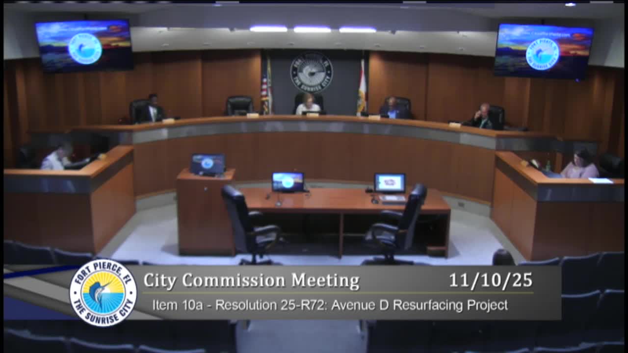 Fort Pierce commission approves Avenue D resurfacing interlocal and Bridal Block amendment; routine agenda, minutes and consent items also pass