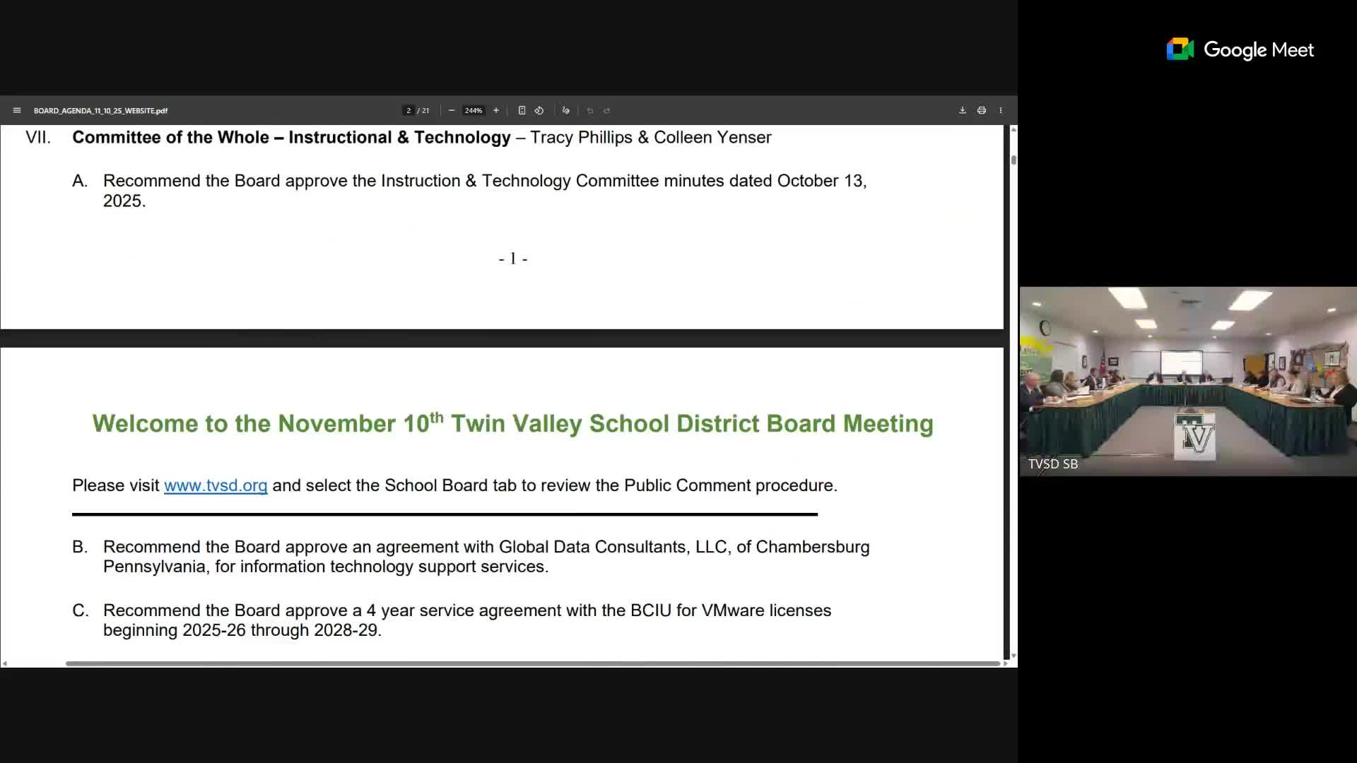 Committee recommends IT vendor switch, approves four‑year VMware licensing via IU