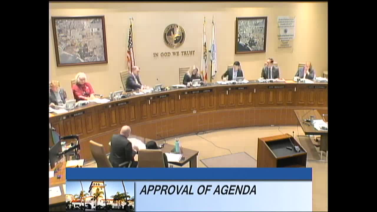 Council votes at a glance: agenda, consent, PSA amendment, crossing-guard spec, impact fee and hazard plan (all approved)