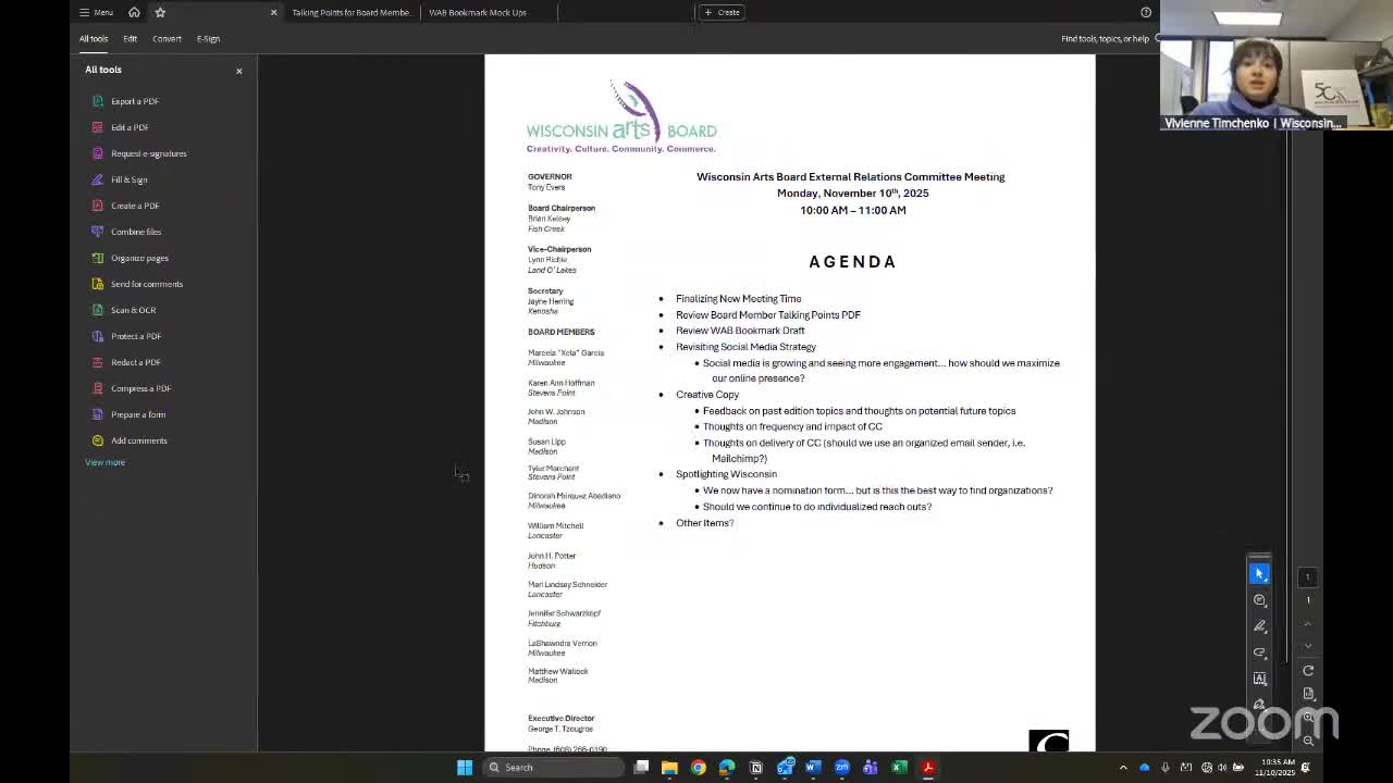 External Relations Committee reviews social-media gains, asks staff for metrics and strategy options