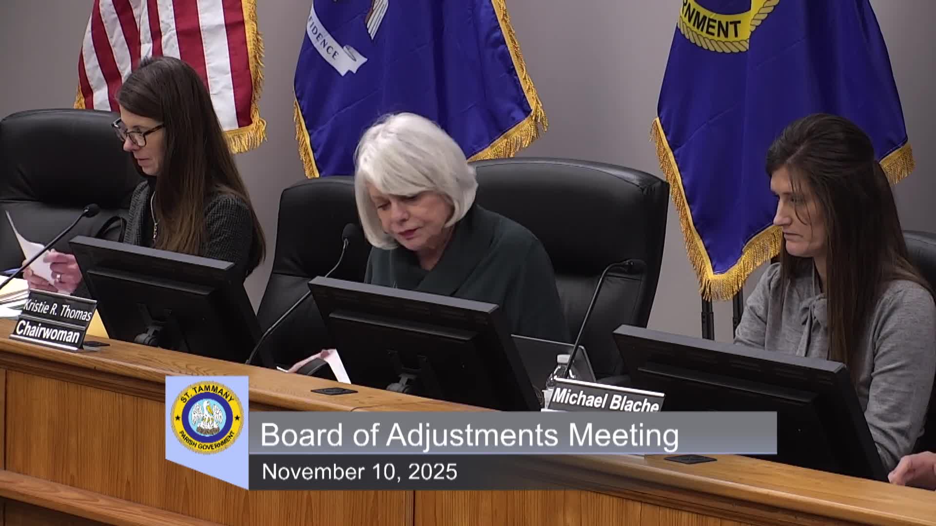 Board approves pool and decking setback variance that encroaches on private drainage servitude