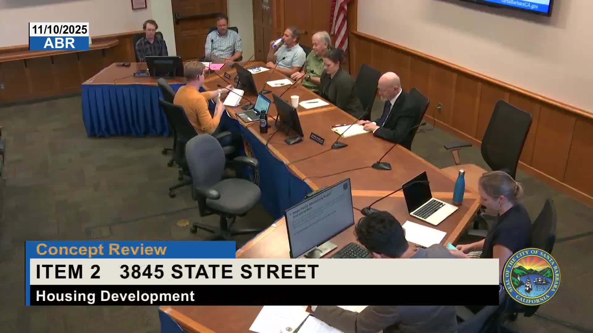 ABR continues 3845 State Street Lacumbra Plaza concept review, asks for story-pole plan and design revisions