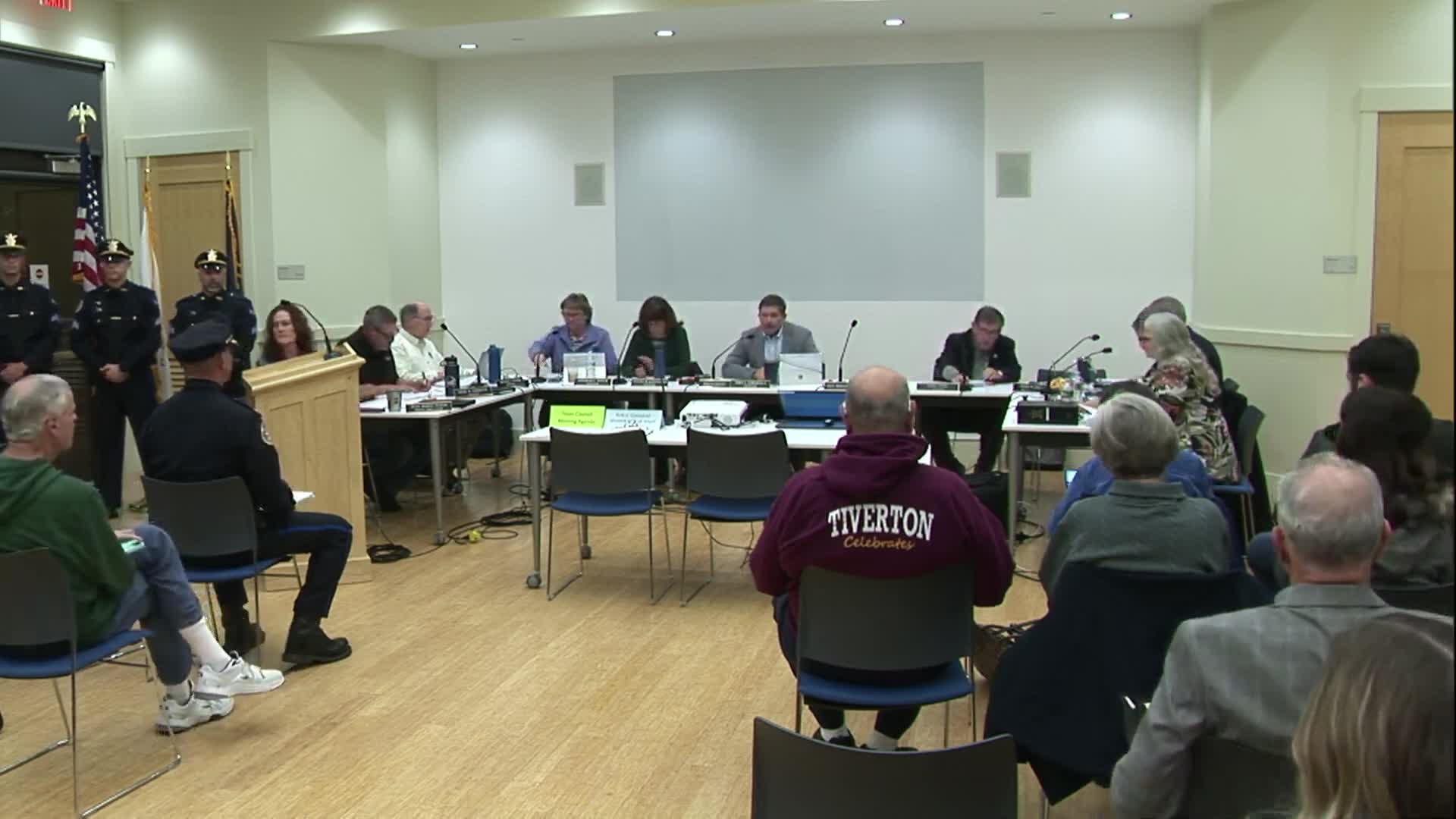 Tiverton police promote six officers; chief outlines food-drive support amid SNAP uncertainty