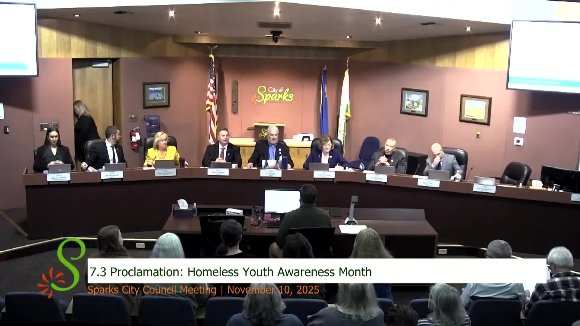 Sparks proclaims November 2025 Homeless Youth Awareness Month; Eddie House cites increasing demand
