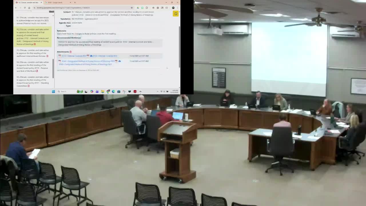 Norfolk board approves multiple policy revisions, adopts notification and internal‑control updates; organizational meeting policy passes 4‑1