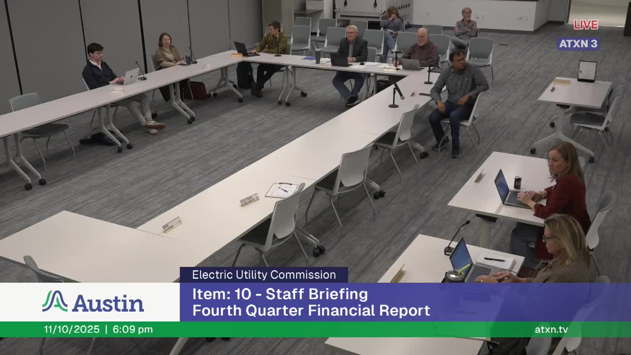 Austin Energy reports mostly weather‑normal FY2025; $30M moved to power‑supply stabilization fund