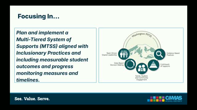 Camas board workshop drills down on theories of action and MTSS to boost student learning