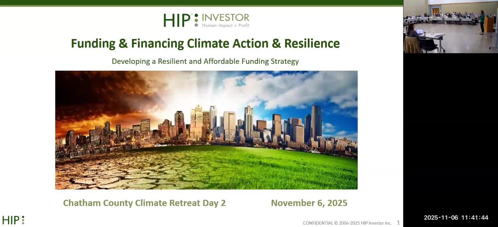 Experts recommend 'resilient capital stacks' and green‑bank partnerships to fund Chatham climate projects