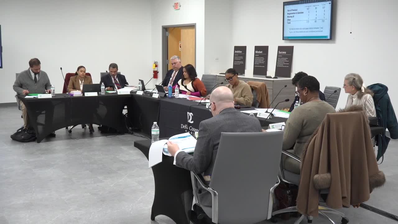 DeKalb elections board certifies Nov. 4 municipal results, approves Decatur recount and sets early‑voting sites for runoffs