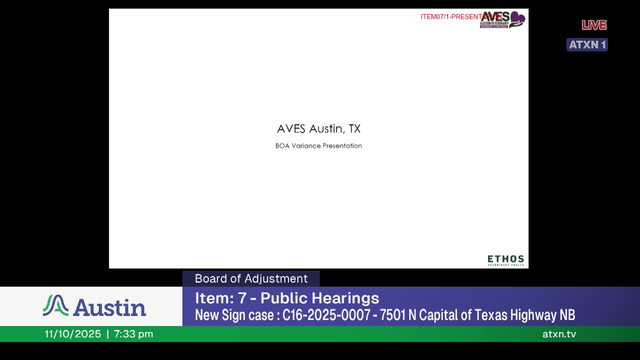 Board clears monument sign for Austin Veterinary Emergency, citing public-safety visibility