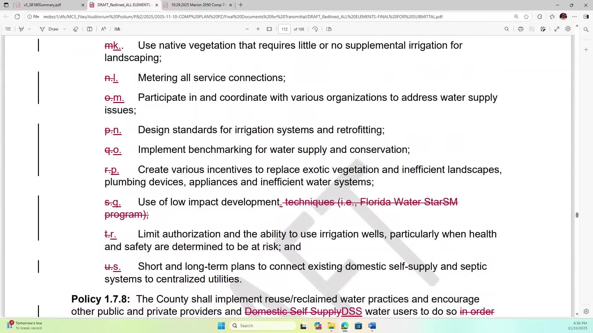 Commission reviews landfill policy additions and requests county to share CEP reports with planning panel