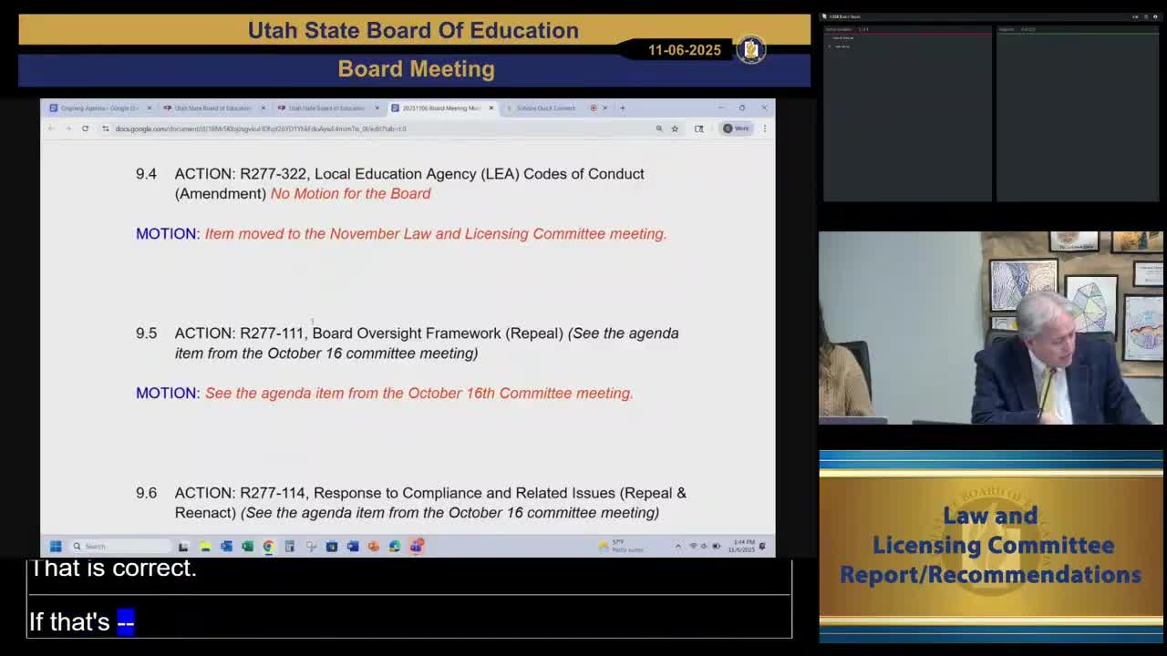 Board postpones compliance and oversight rules until December after procedural debate