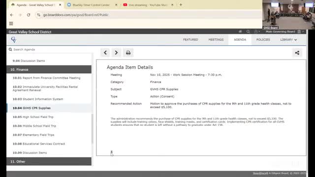 Great Valley High School to expand CPR training; district confirms supports for student-paid field trips