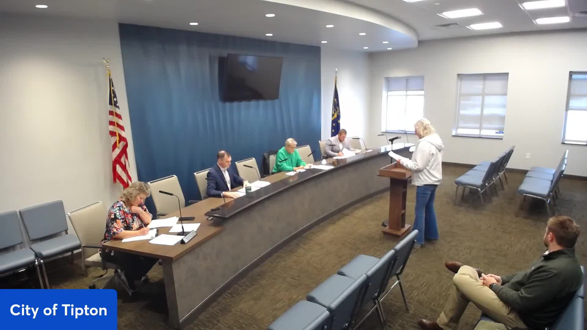 Tipton parks report: fluorescent-paint vandalism at basketball courts; equipment repair cost cited