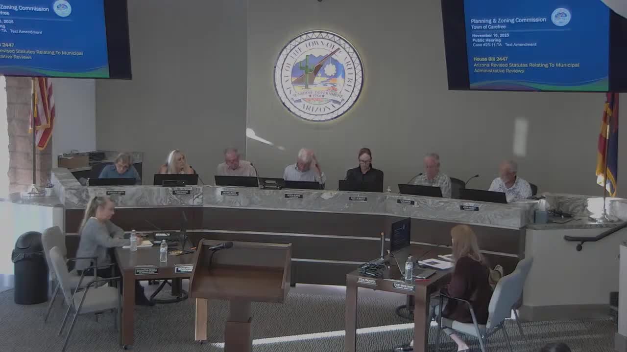 Carefree planning commission recommends ordinance changes to comply with new state law; commissioners urge more public input